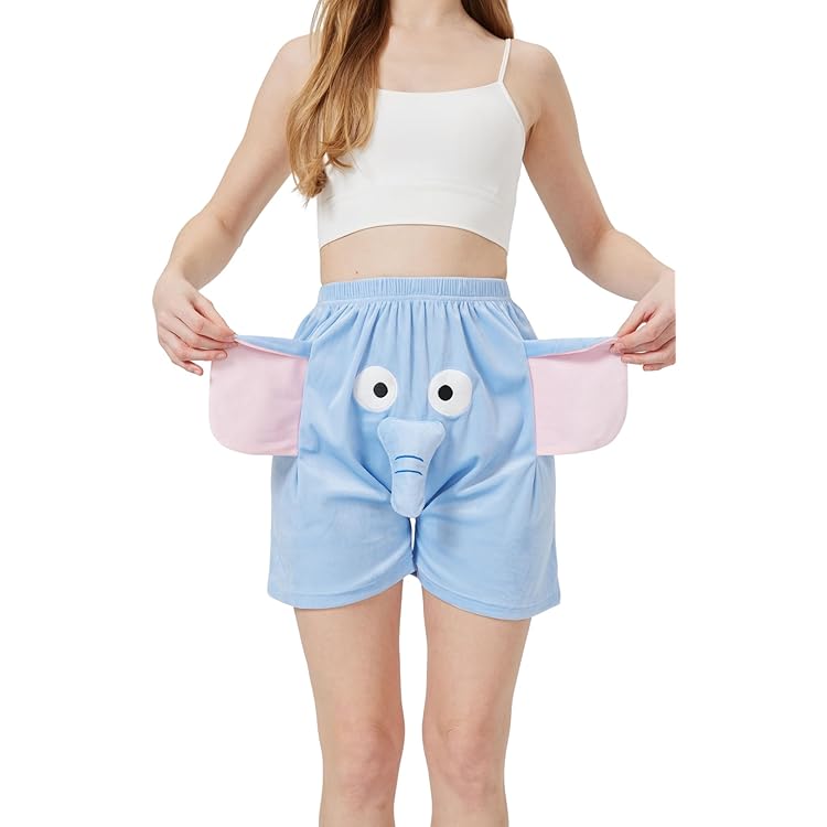 Amazon.com: Unisex Cartoon Elephant Shorts Cute Animal Pants Big